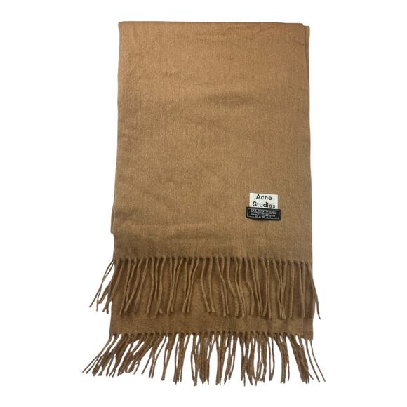 Acne Studios Tan Large Blanket Wrap 100% Virgin Wool Made in Italy ~54"x72"+4 - Picture 1 of 4